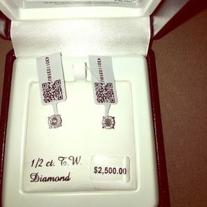 10k white gold diamond earrings. Asking $1,800